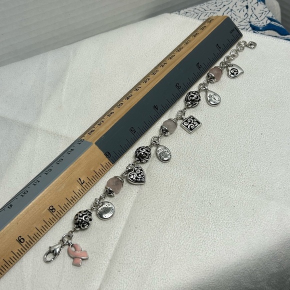 Brighton Power of Pink 2007 Charm Bracelet Silver Plated 9" & Small Tin - Picture 7 of 10